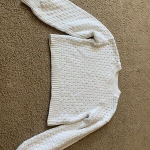 Jessica Simpson Cream Textured Crewneck Sweater